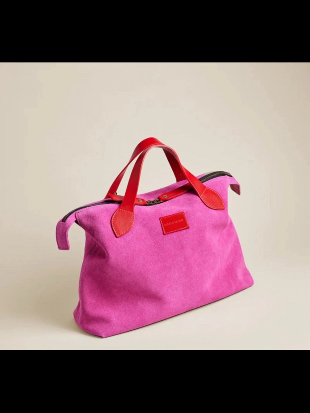 Parker Tatch pink suede satchel